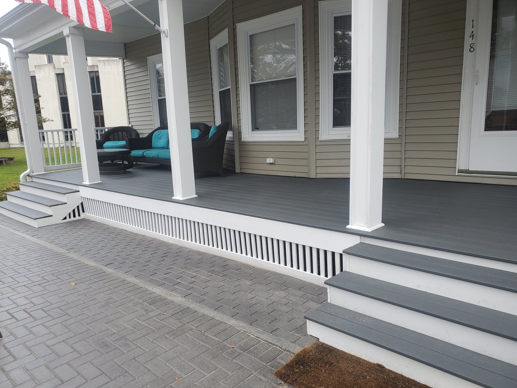 Finished front porch by MJY Building & Remodeling